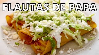 QUICK and EASY FLAUTAS DE PAPA  Tacos Dorados Mexicanos Taquitos [upl. by Lebiralc417]