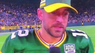 Aaron Rodgers high after the game interview [upl. by Anaer752]