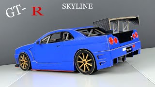 Nissan Skyline GTR R34 cardboard car [upl. by Skerl]