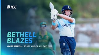 Jacob Bethells quickfire 88 v South Africa  U19WC 2022 [upl. by Linea]