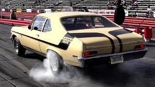 Rare Yenko Nova vs Supercharged Studebaker Challenger R3  14 mile Drag Race Video  Road Test TV ® [upl. by Eneirda611]