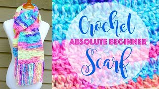 How To Crochet A Scarf for the Absolute Beginner [upl. by Ased]