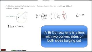 Lens Maker Equation Problem PlanoConvex Lens [upl. by Ahsata915]