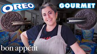 Pastry Chef Attempts To Make Gourmet Oreos  Gourmet Makes  Bon Appétit [upl. by Sayles]