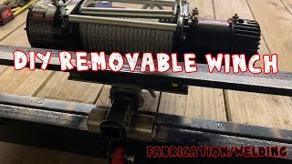 DIY Removable Trailer Winch Mount  Harbor Freight BadLand 12000lbs Winch [upl. by Cobbie]