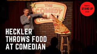 Heckler throws food at comedian [upl. by Nilrem766]