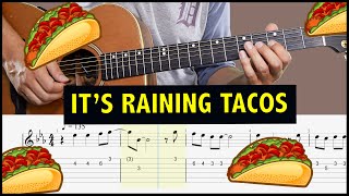 Its Raining Tacos  Easy Guitar Tutorial MELODY  TABS [upl. by Ennaesor203]