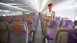 Airbus A380 Cabin Tour  First  Business  Economy  Emirates airline [upl. by Arramahs153]