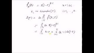 Maximum Likelihood estimation Geometric distribution [upl. by Elam]