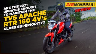 2021 TVS Apache RTR 160 4V Road Test Review  Best 160cc Commuter In India  ZigWheelscom [upl. by Aretta]