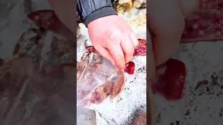 Winter in Xinjiang Don’t miss the street food Sizzling Lamb Liver xinjiang [upl. by Yerag]