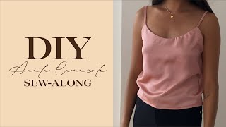 DIY Satin Camisole Top  Anita Camisole Pattern Sewalong Tutorial [upl. by Maloy]