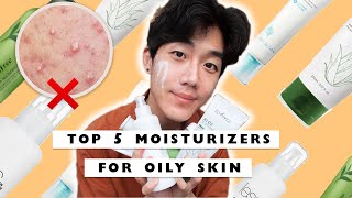 ✨ TOP 5 KOREAN MOISTURIZERS FOR OILY ACNE PRONE SKIN  Brute Choi [upl. by Annoj]