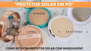 Protetor Solar em pó  Como retoco protetor solar com maquiagem [upl. by Enilecram]