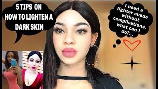 5 TIPS ON HOW TO LIGHTEN A DARK SKIN  SKIN BLEACHING amp HOME REMEDY  skincare secrets [upl. by Ittak222]