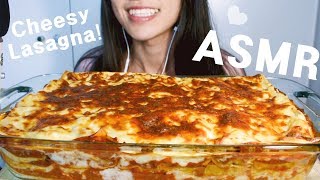 ASMR CREAMY amp CHEESY LASAGNA Homemade  STICKY EATING SOUNDS [upl. by Enilkcaj]