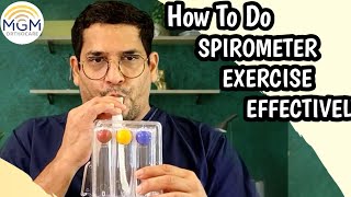 HOW TO DO SPIROMETER EXERCISE EFFECTIVELY  mgmorthocare  asthma [upl. by Orelu726]