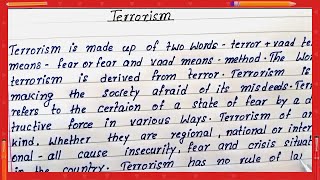 How to write essay on Terrorism  Write essay on Terrorism  English simple essay on Terrorism [upl. by Refannej943]