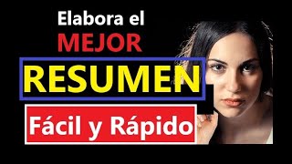 CÓMO ELABORAR EL MEJOR RESUMEN PASO A PASO CON EJEMPLO [upl. by Bourn]