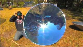 Solar quotDeath Rayquot PARABOLIC MIRROR 557 PARABOLOID STEAM GENERATOR Concave [upl. by Aihsemot103]