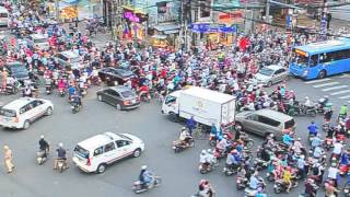 Rush Hour Traffic with motorcycle in Ho Chi Minh city  Vietnam [upl. by Leakim]