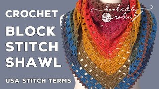 Crochet Block Stitch Shawl just ONE cake of yarn [upl. by Willman]