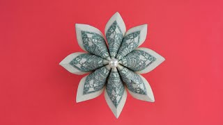 My MONEY FLOWER  Modular Dollar Origami for Graduation Lei  Tutorial DIY by NProkuda [upl. by Lehcyar]