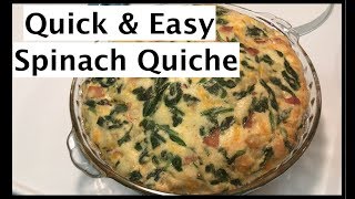 How to make a Quick amp Easy No Crust Spinach Quiche Recipe Frittata [upl. by Audras]