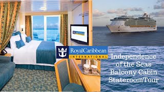 Royal Caribbean Independence of the Seas Ocean View Balcony Stateroom Tour [upl. by Llij]