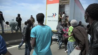 UKbound Illegal Immigrants Camp in French Port City Calais [upl. by Autum]