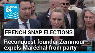 Farright Reconquest founder Zemmour expels Maréchal from party • FRANCE 24 English [upl. by Enimzaj]