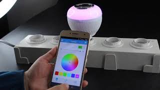 Foco Led Bocina Bluetooth 12w Rgb Foco Inteligente [upl. by Sarette]