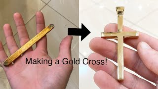 Making a SOLID and HEAVY Gold Cross Pendant Jewelry Making  How its Made  4K Video [upl. by Cloots]