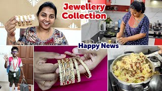 Early Morning Routine Vlog  Happy News  My Favorite Jewellery Collection  Karthikha Channel Vlog [upl. by Kier]