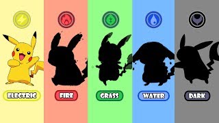 Requests 2  Pokemon Type Swap Pikachu Fire Water Grass And Dark [upl. by Favin]