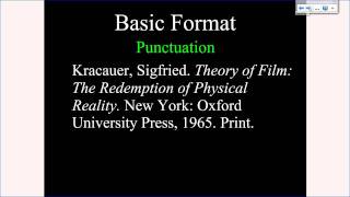 MLA Tutorial 2 Basic Citation Format [upl. by Eivi]