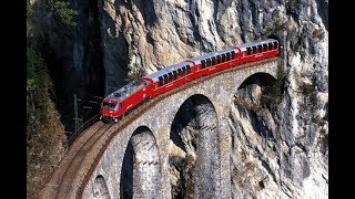 Bernina Express  Scenic Train Ride Switzerland HappyRail [upl. by Derfiniw]