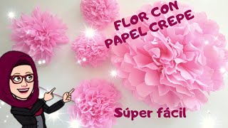 DIY🌸Como hacer FLORES de papel crepe o china SENCILLA Y FÁCIL 🌸2 modelos [upl. by Timothea676]