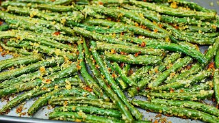 Garlic Parmesan Roasted Green Beans Recipe [upl. by Ettenahs360]