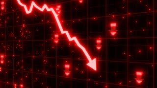 Stock Market Crash of Red Arrow Graph Going Down Into Recession 4K 60fps Wallpaper Background [upl. by Tigdirb219]