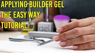 How to apply clear builder in a bottle BIAB Gel Nails Tutorial [upl. by Gibe851]