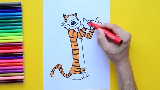 How to draw Hobbes Calvin and Hobbes [upl. by Marlyn]