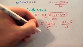 Quadratic formula  Corbettmaths [upl. by Laamak]