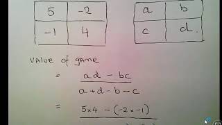 Game Theory Optimal Strategies and Value Of A 2x2 Game [upl. by Rigdon]