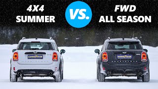 4WD vs All Weather  All Season Tires  Is AWD better than the correct tyres [upl. by Ariem]