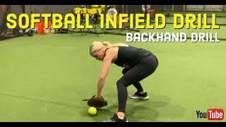 Softball Infield Drills Backhand Drill [upl. by Paske]