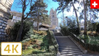 City center walk in Lausanne Switzerland  Spring 2021【4K】 [upl. by Aletha]