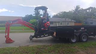 Loading Kubota U17 Mini Excavator without ramps [upl. by Carmelo]