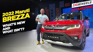 Maruti Suzuki Brezza 2022 Facelift Walkaround Review  ZigWheelscom [upl. by Erina]