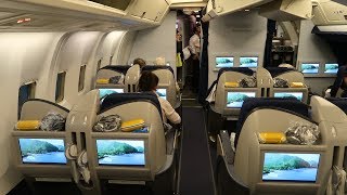 Condor Boeing 767 Business Class from Frankfurt to Zanzibar via Mombasa [upl. by Ahsino]